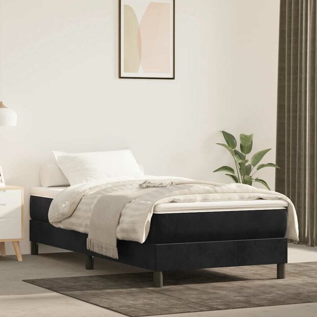 Pocketveringmatras voor kinderen medium 80x160 cm fluweel zwart 1