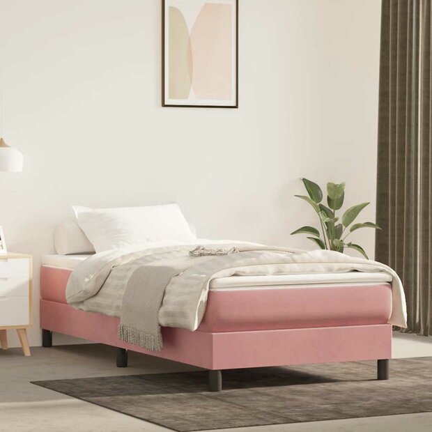Pocketveringmatras voor kinderen medium 80x160 cm fluweel roze 1