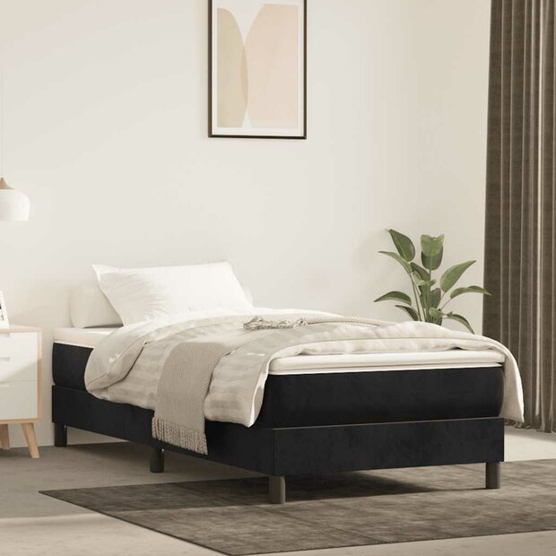 Pocketveringmatras medium 80x210x20 cm fluweel zwart 1