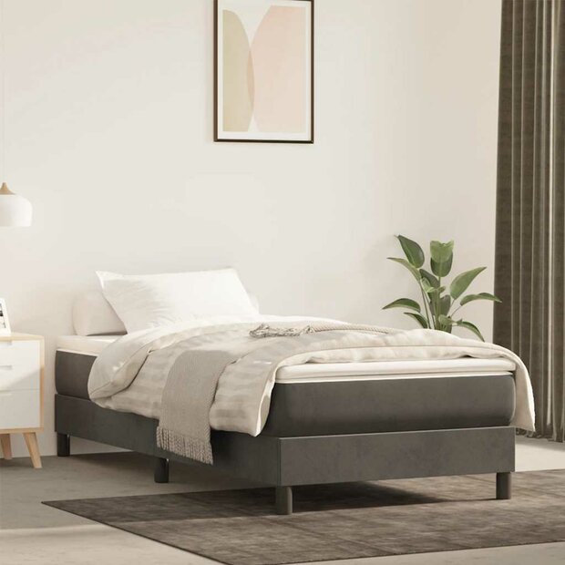 Pocketveringmatras medium 80x220x20 cm fluweel donkergrijs 1
