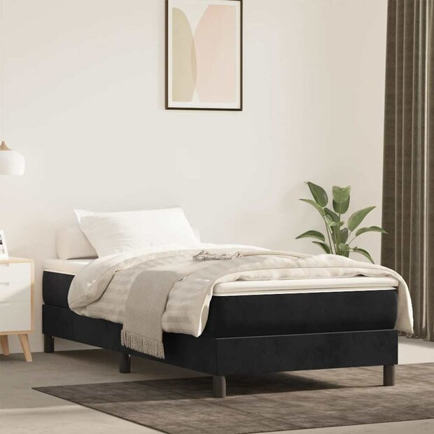 Pocketveringmatras medium 80x220x20 cm fluweel zwart 1