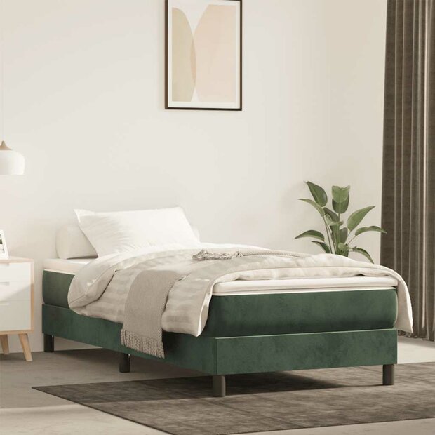 Pocketveringmatras medium 80x220x20 cm fluweel donkergroen 1