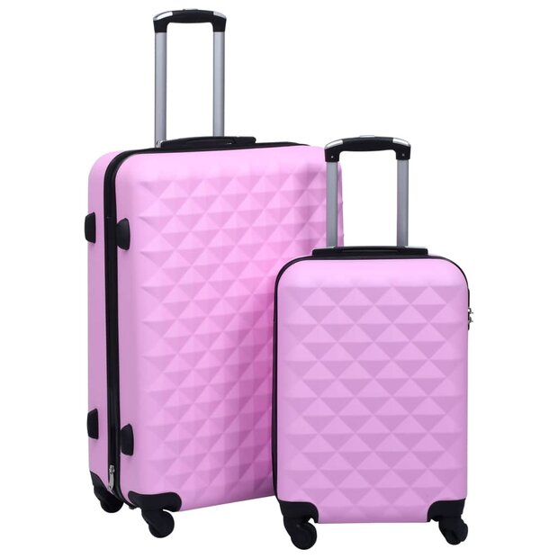 2-delige Harde kofferset ABS roze 1