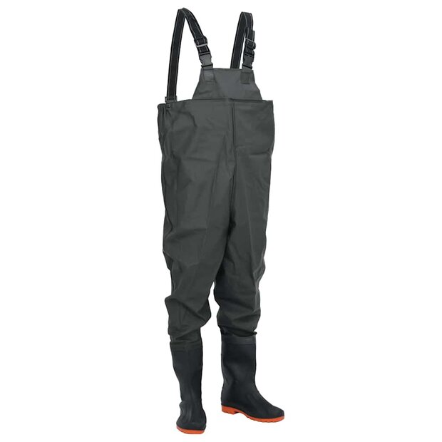 Waadpak met laarzen maat 45 donkergroen 1