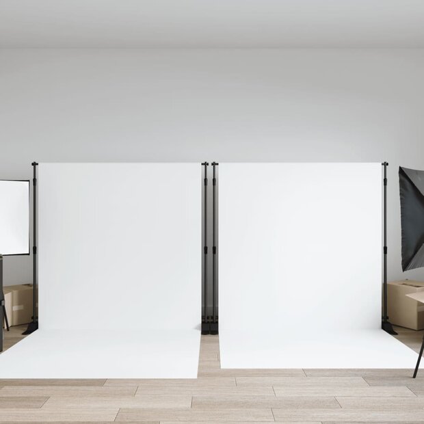 Achtergrondstandaards 2 st 254x243 cm staal zwart 1