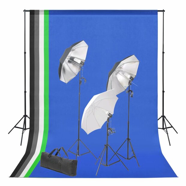 Fotostudioset met achtergrond en verlichtingsset 1