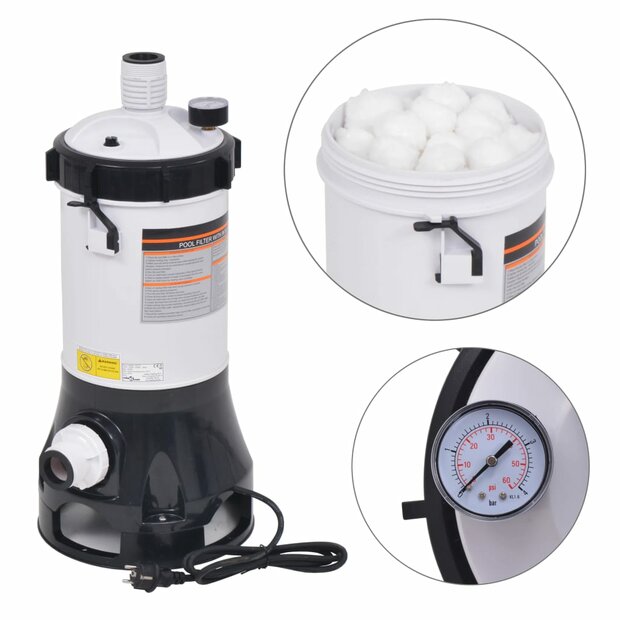 Zwembadfilterpomp voor zwembaden 185 W 4,4 m&amp;sup3;/u 1