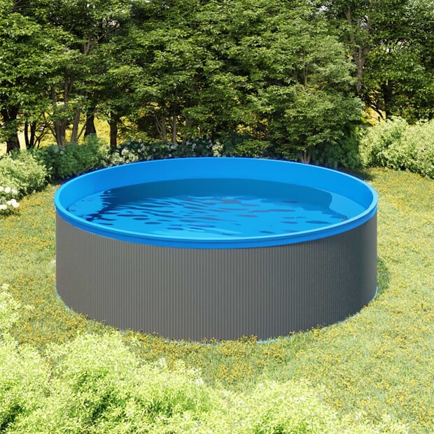 Splasher pool met hangende skimmer en pomp 350x90 cm grijs 1