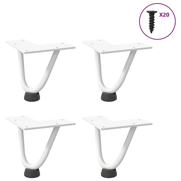 Tafelpoten voor Salontafel 4 st 10 cm massief staal wit 1