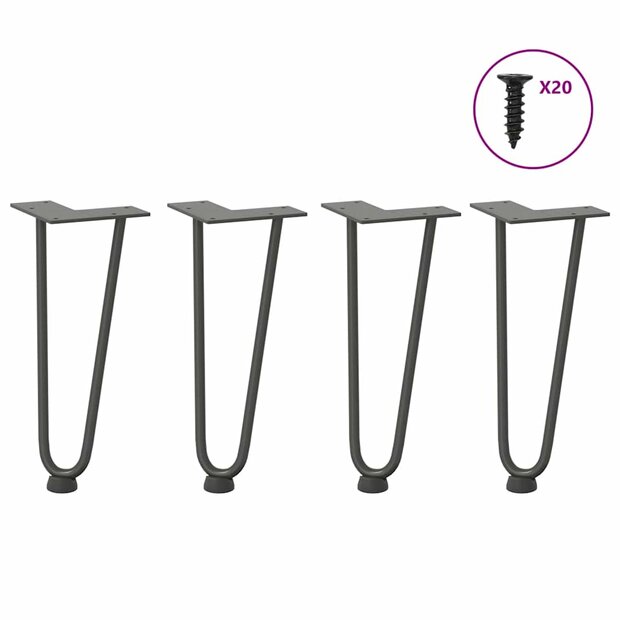 Tafelpoten voor Salontafel 4 st 30 cm massief staal antracietkleurig 1