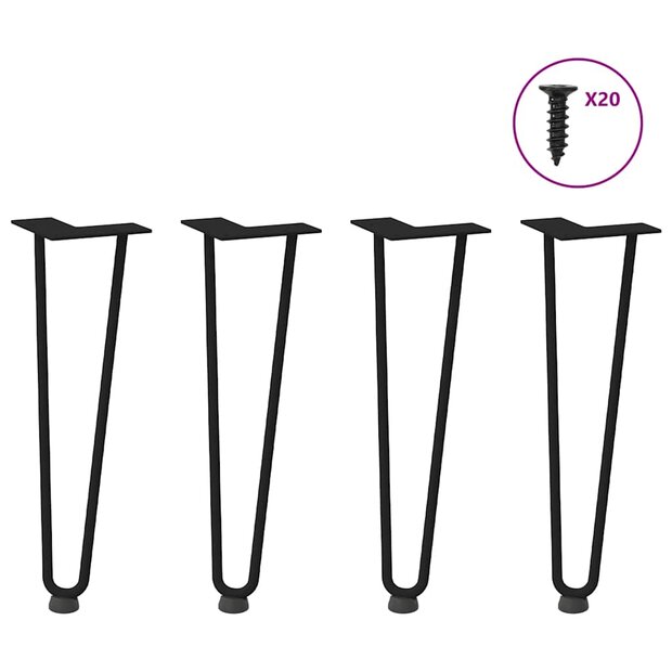 Tafelpoten voor Salontafel 4 st 42 cm massief staal zwart 1