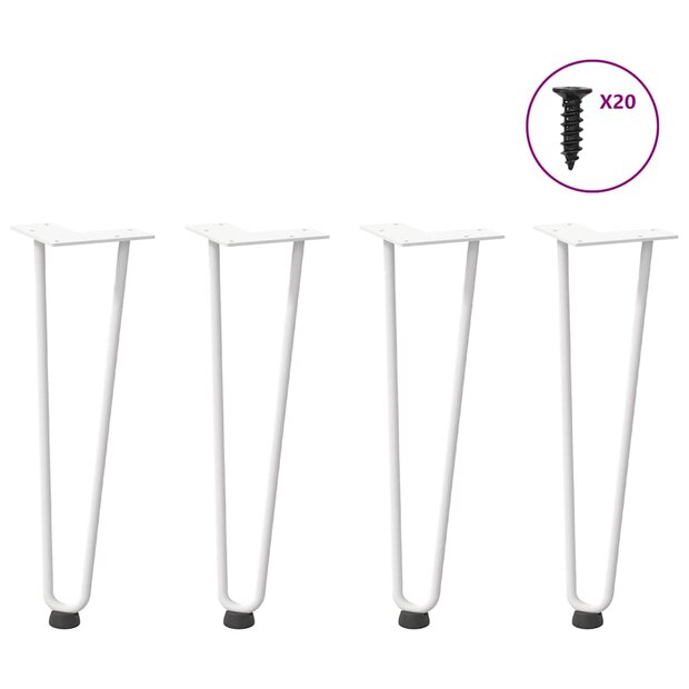 Tafelpoten voor Salontafel 4 st 42 cm massief staal wit 1