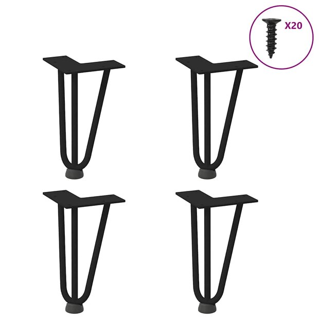 Tafelpoten voor Salontafel 4 st 20 cm massief staal zwart 1