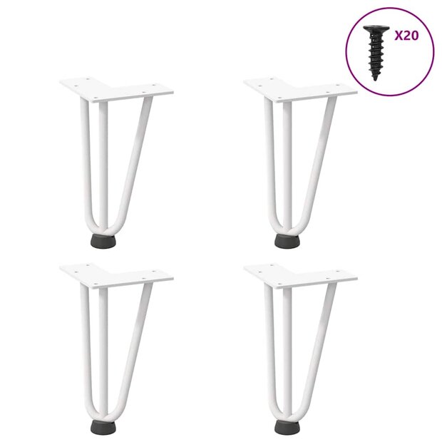 Tafelpoten voor Salontafel 4 st 20 cm massief staal wit 1