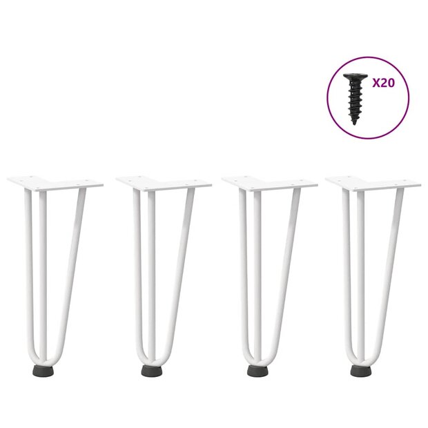 Tafelpoten voor Salontafel 4 st 30 cm massief staal wit 1