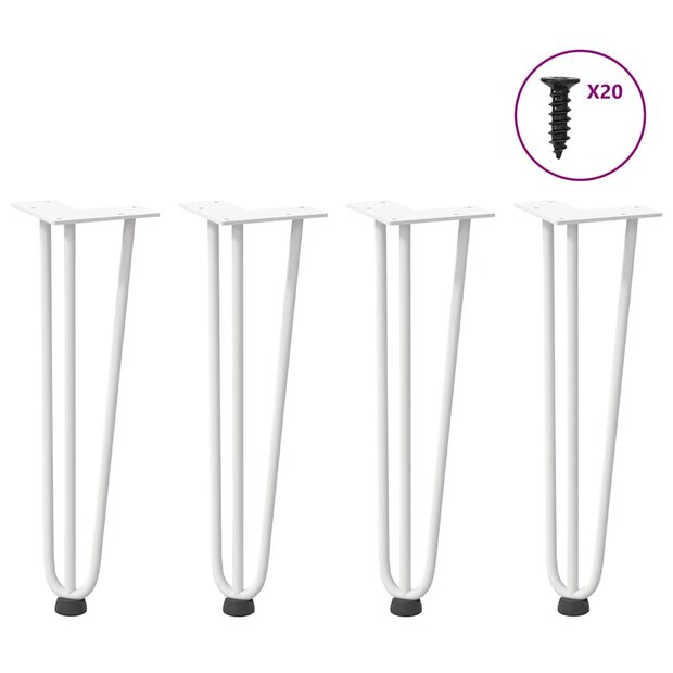 Tafelpoten voor Salontafel 4 st 42 cm massief staal wit 1