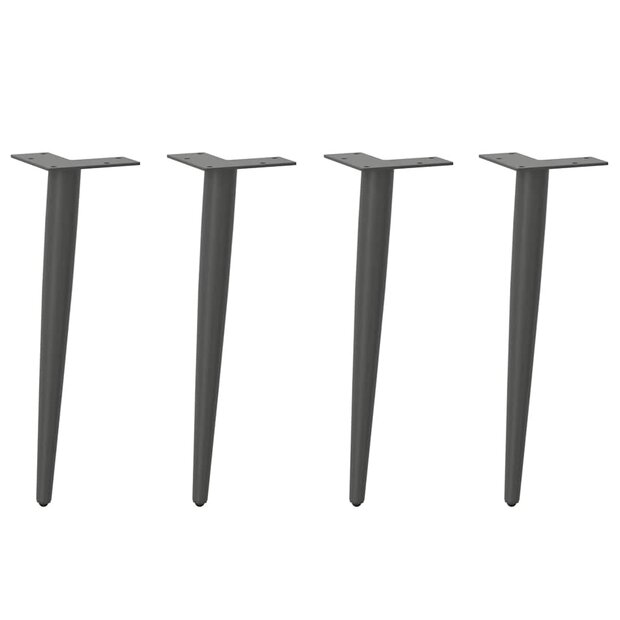 Salontafelpoten conische vorm 4 st 42-43 cm staal antraciet 1