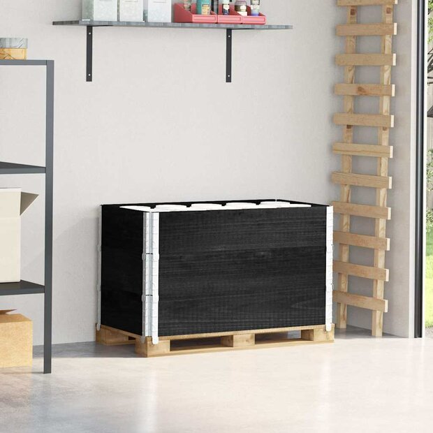 Palletopzetranden 3 st 100x50 cm massief grenenhout zwart 1
