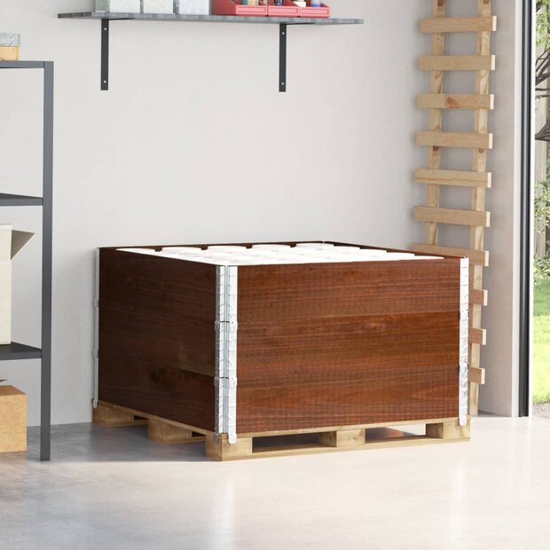 Palletopzetranden 3 st 100x100 cm massief grenenhout bruin 1