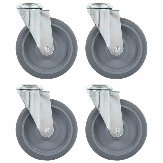 Zwenkwielen met boutgaten 4 st 125 mm 1