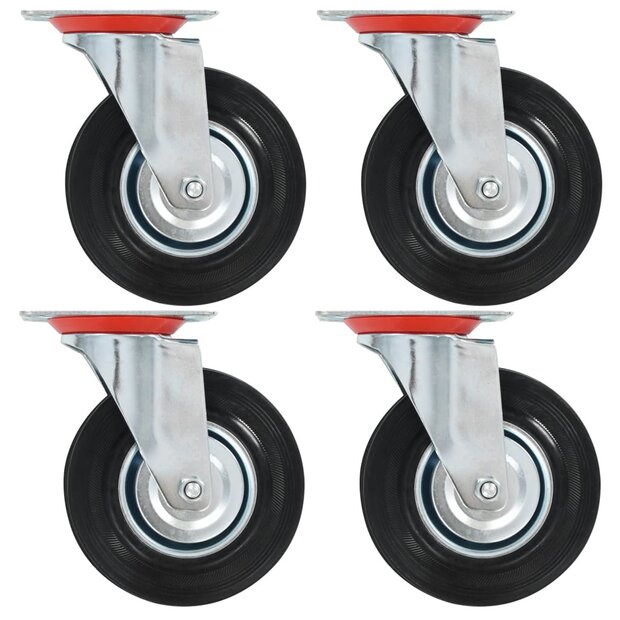 Zwenkwielen 4 st 125 mm 1