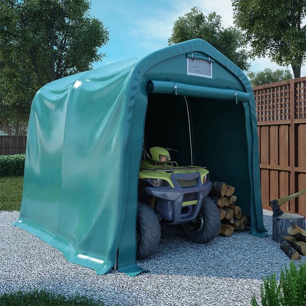 Garagetent 2,4x2,4 m PVC groen 1