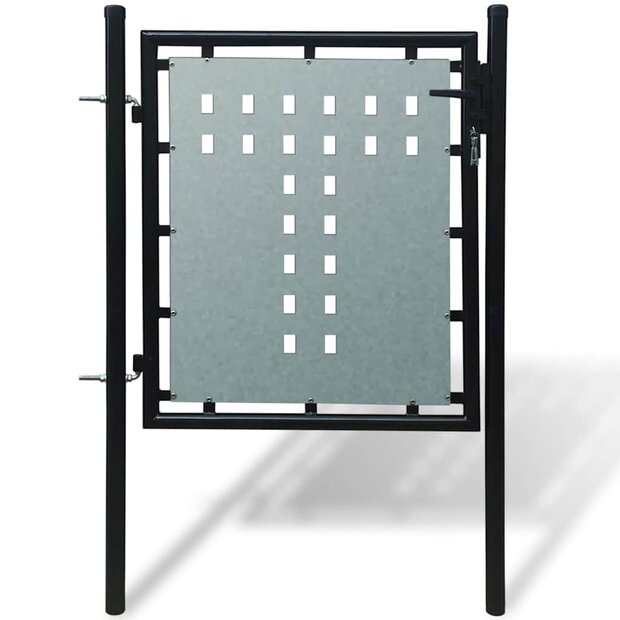 Zwarte enkele deur schuttingpoort 100x75 cm 1