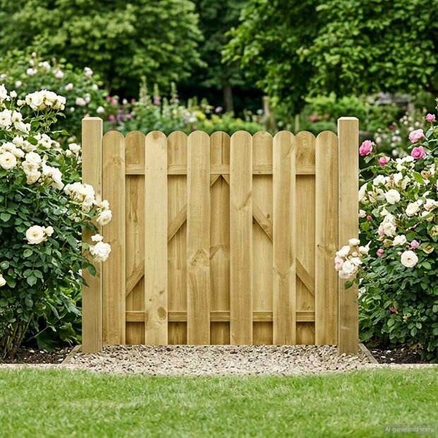 Tuinpoort 100 x 100 cm Massief grenenhout Groen 1