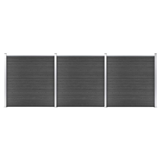 Schuttingpanelenset 526x186 cm HKC zwart 1