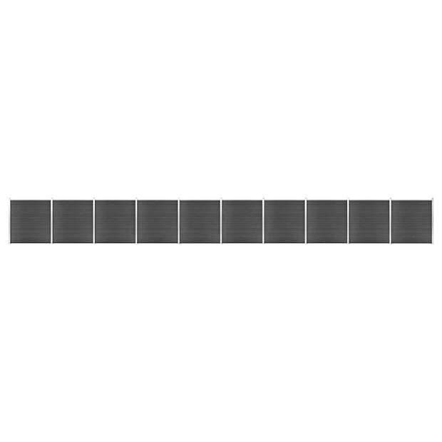 Schuttingpanelenset 1737x186 cm HKC zwart 1