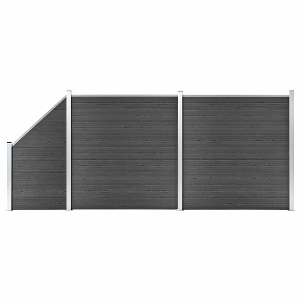 Schuttingpanelenset 446x(105-186) cm HKC zwart   1