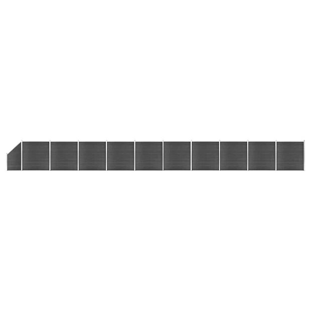 Schuttingpanelenset 1830x(105-186) cm HKC zwart   1