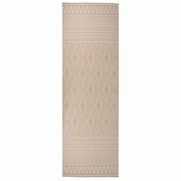 Buitenkleed met patroon platgeweven 80x250 cm bruin 1