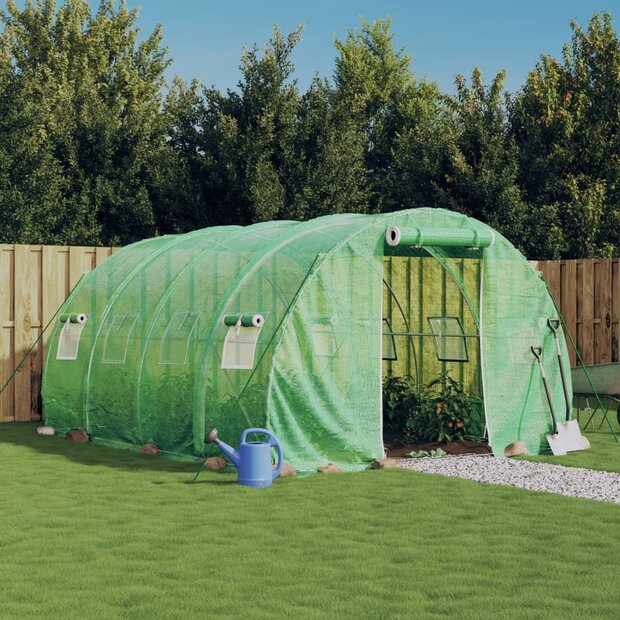 Tuinkas met stalen frame 12 m&amp;sup2; 4x3x2 m groen 1