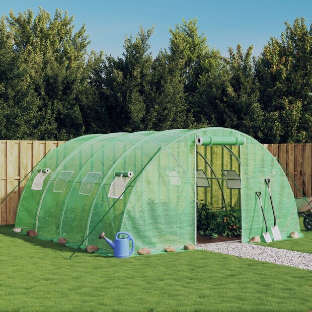 Tuinkas met stalen frame 16 m&amp;sup2; 4x4x2 m groen 1