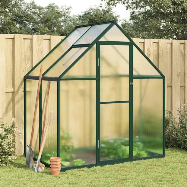 Tuinkas met basisframe 169x114x195 cm aluminium groen 1