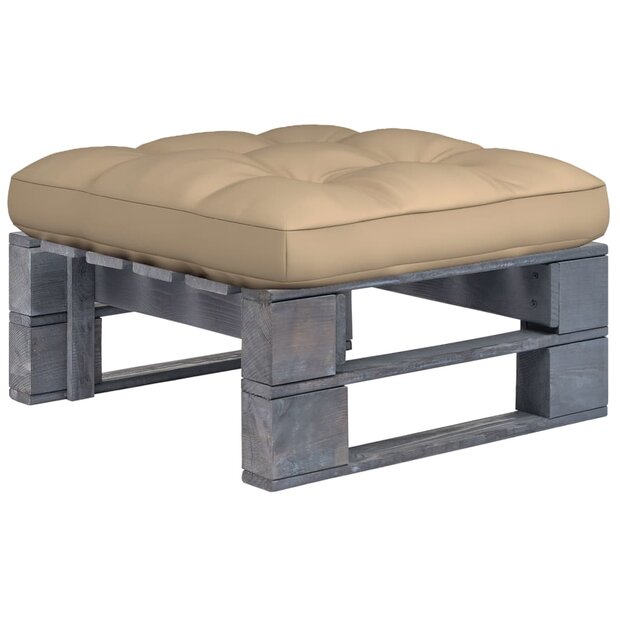 Tuinhocker pallet ge&amp;iuml;mpregneerd grenenhout grijs 1