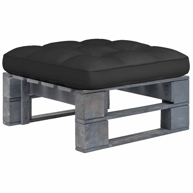 Tuinhocker pallet ge&amp;iuml;mpregneerd grenenhout grijs 1