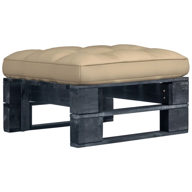 Tuinhocker pallet zwart ge&amp;iuml;mpregneerd grenenhout 1