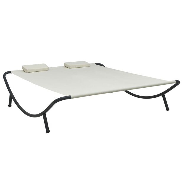 Loungebed stof cr&amp;egrave;me 1