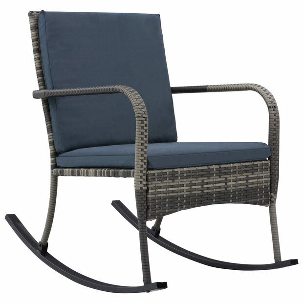 Tuinschommelstoel poly rattan antraciet 1