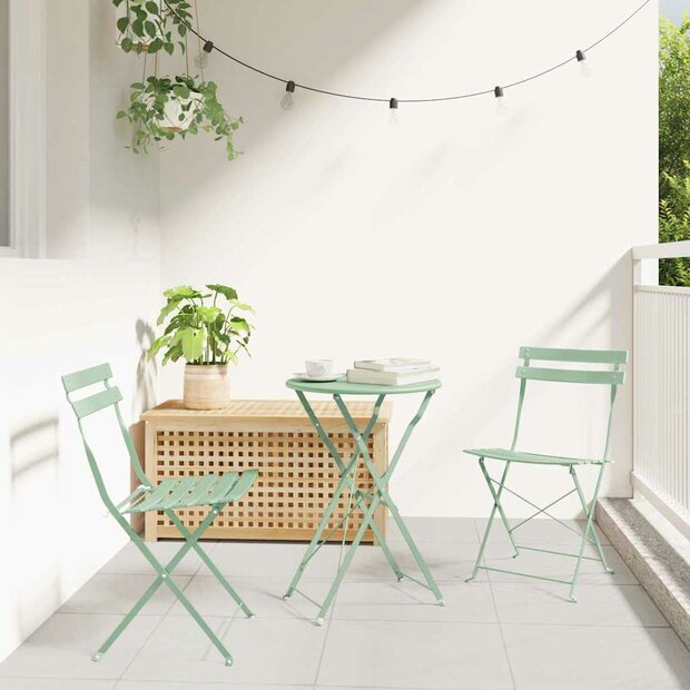 Vouw Bistroset 3 pcs Sea foam Staal 1