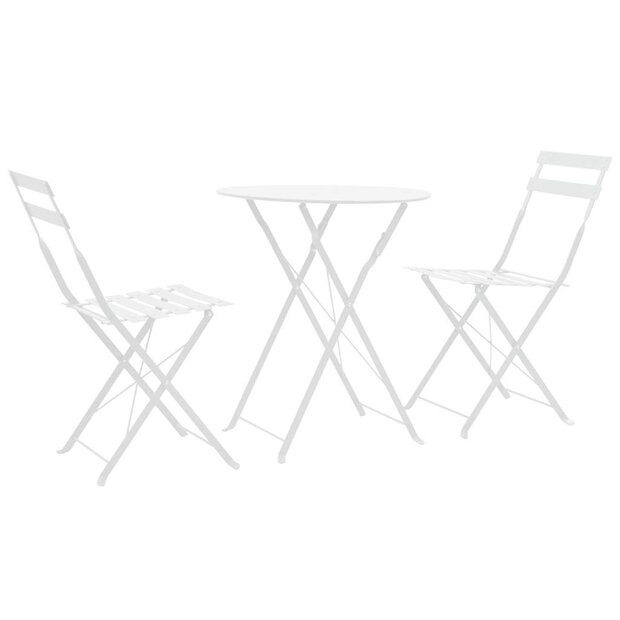 3-delige Bistroset staal wit 1