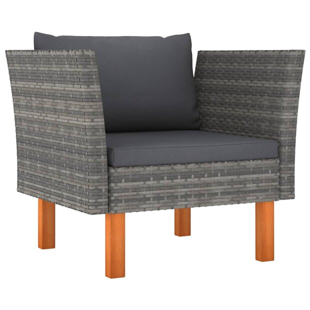 Tuinbank poly rattan en massief eucalyptushout 1