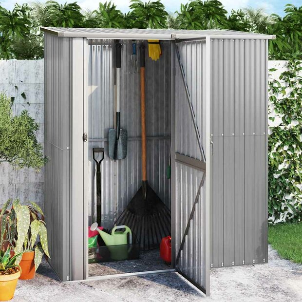 Tuinschuur 180,5x97x209,5 cm gegalvaniseerd staal grijs 1