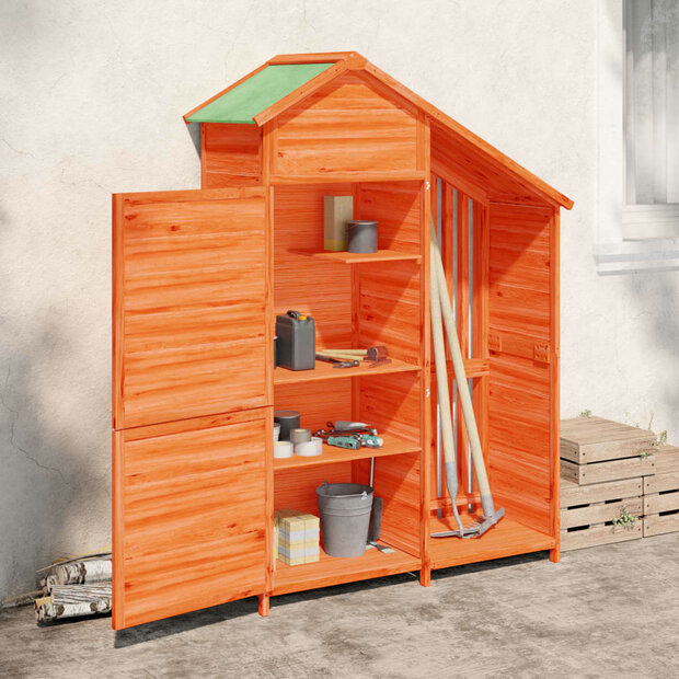 Tuinschuur 120x53,5x170 cm massief grenenhout bruin 1