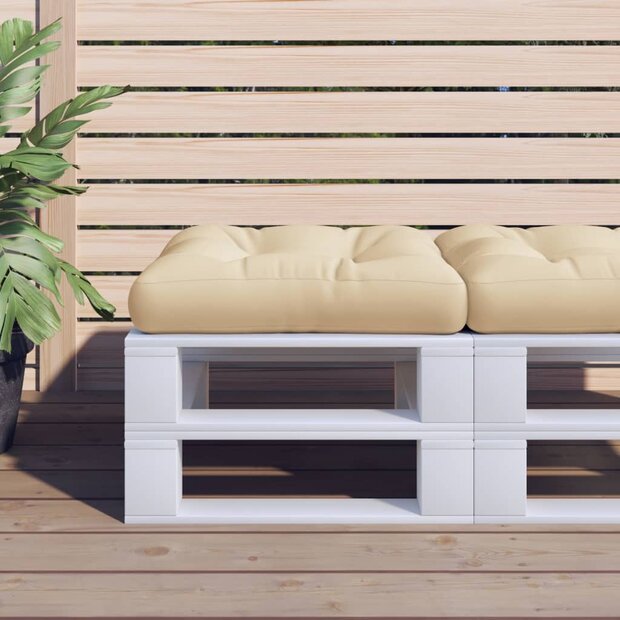 Palletkussen 60x60x12 cm stof beige 1