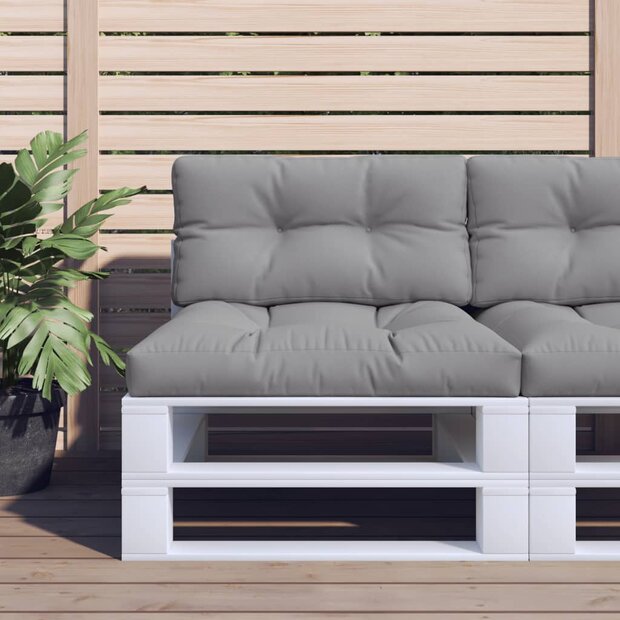 Palletkussen 70x40x12 cm stof grijs 1