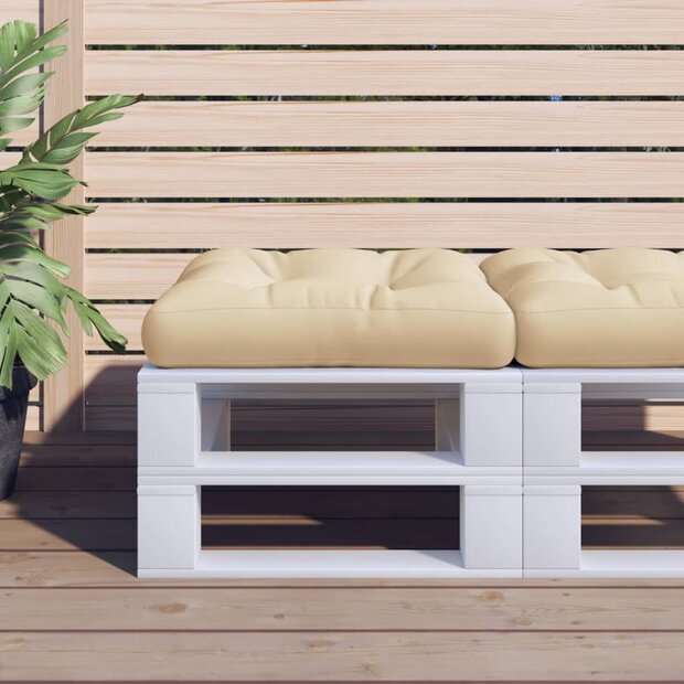 Palletkussen 58x58x10 cm stof beige 1