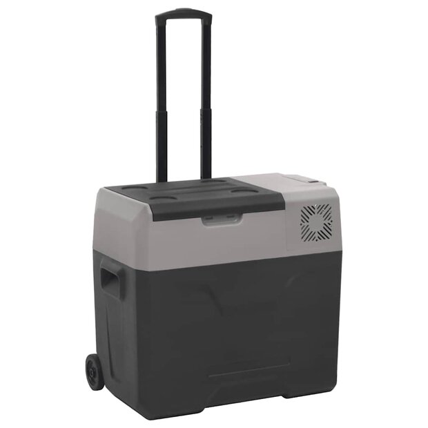 Koelbox met wielen en handvat 40 L polypropeen zwart en grijs 1